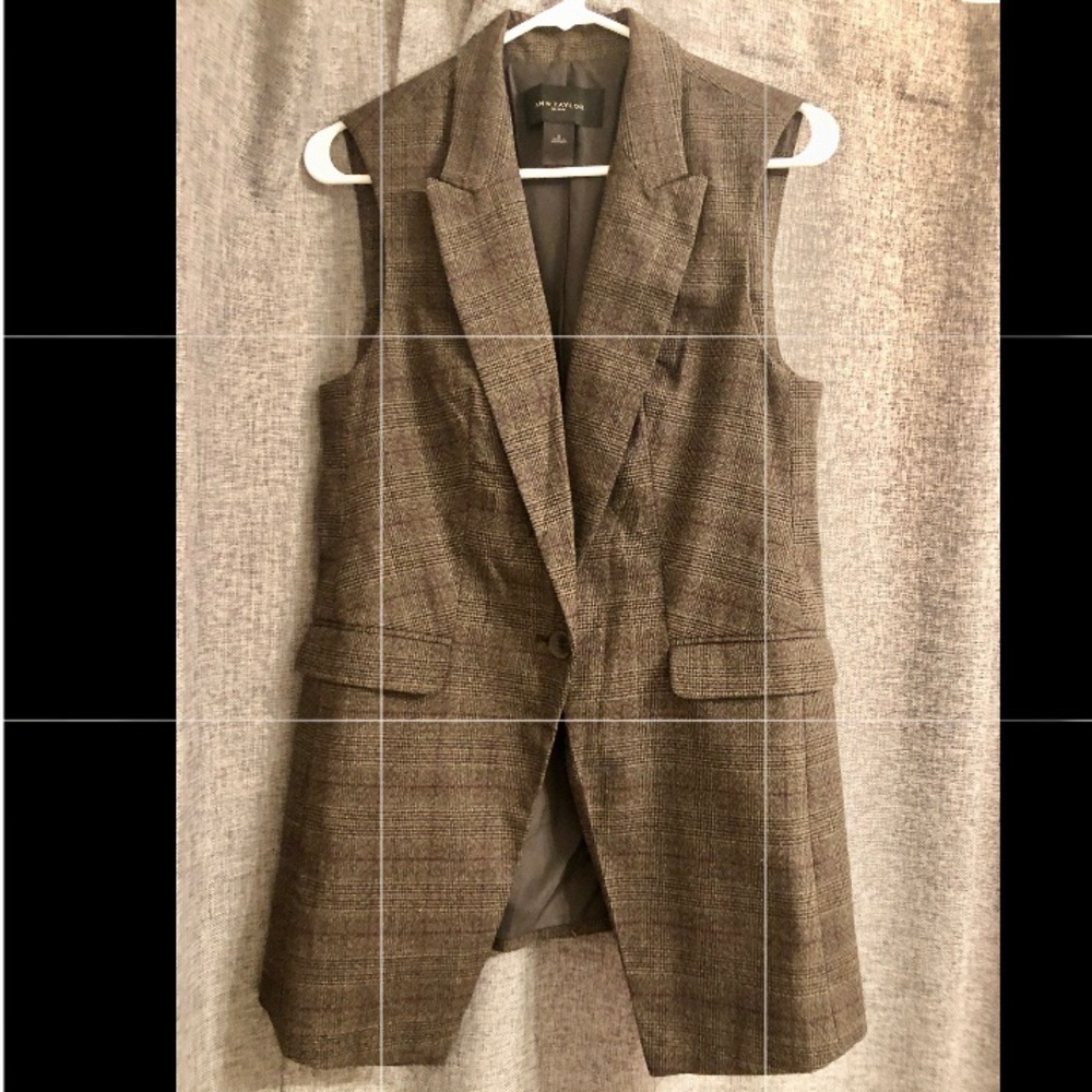 Plaid Ann Taylor Factory Blazer Vest